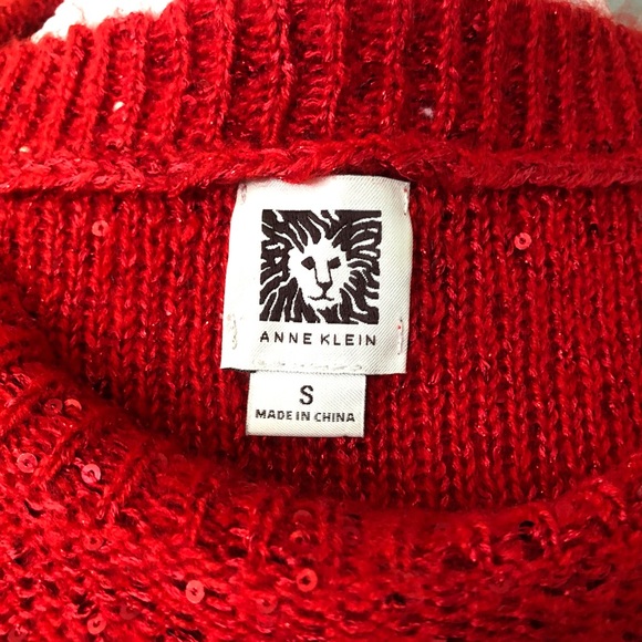 EUC Anne Klein sequin red sweater - Picture 6 of 6